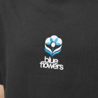 Blue Flowers Men's Flower T-Shirt in Black