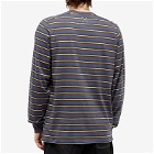 Pop Trading Company Men's Long Sleeve Stripe T-Shirt in Charcoal
