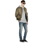 Yves Salomon Reversible Khaki Four Merinos Bomber Jacket