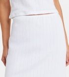 Leset Pointelle cotton midi skirt