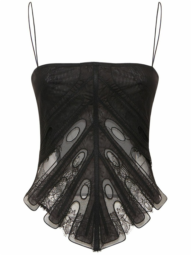 Photo: DION LEE - Chantilly Lace Strapless Corset Top