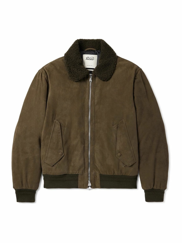Photo: Valstar - Cudden Shearling-Trimmed Suede Down Aviator Jacket - Green