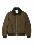 Valstar - Cudden Shearling-Trimmed Suede Down Aviator Jacket - Green