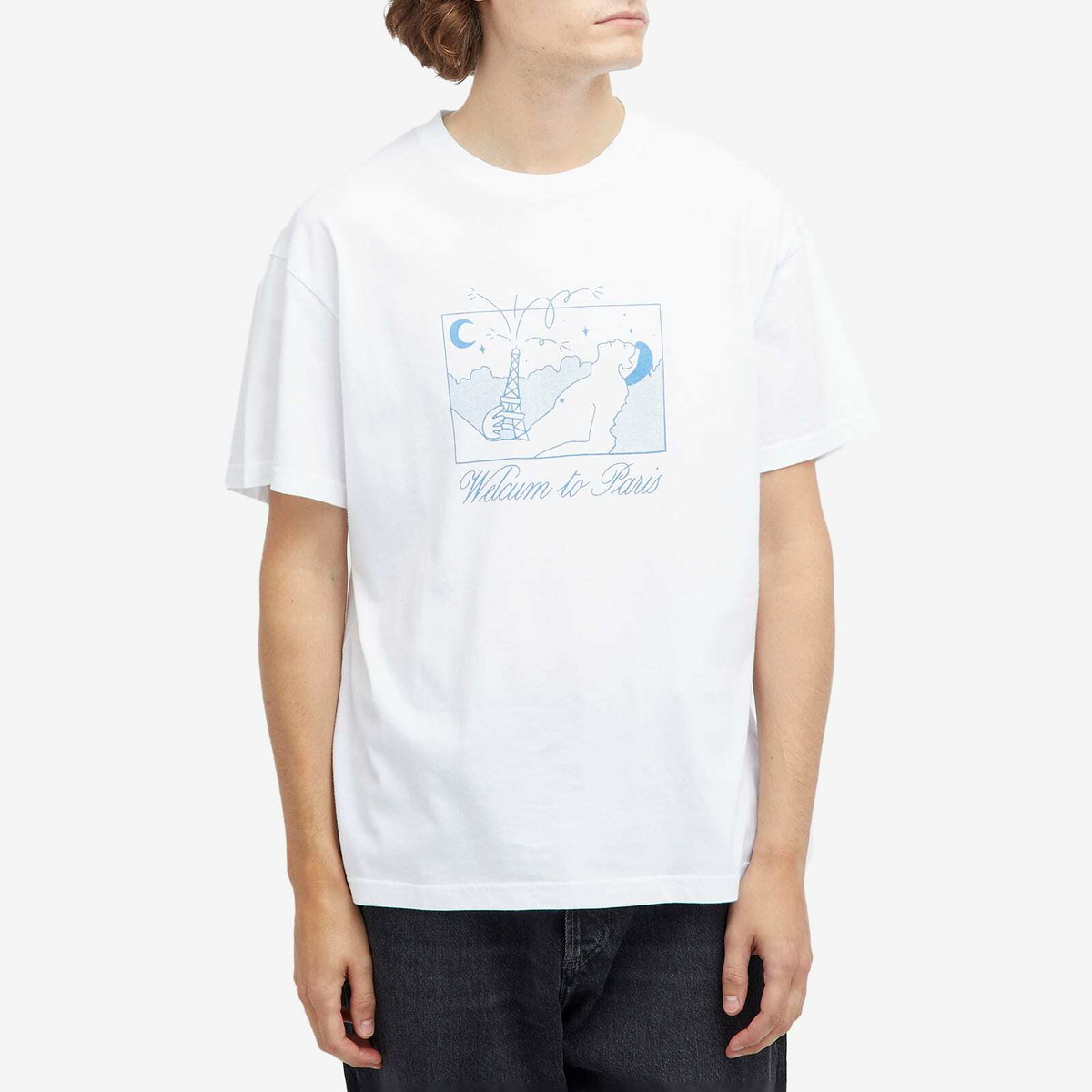 Carne Bollente Men's Welcum To Paris T-Shirt in White Carne Bollente
