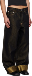 Kenzo Black Turn Up Wide Fit Jeans
