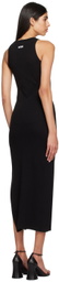 MSGM Black Cutout Midi Dress