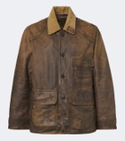 RRL Corduroy-trimmed leather jacket