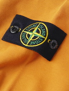 Stone Island - Logo-Appliquéd Garment-Dyed Cotton-Jersey Sweatshirt - Orange