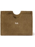 Folk - Logo-Print Suede Cardholder