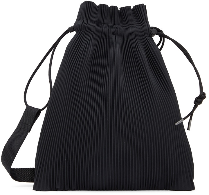 Photo: Pleats Please Issey Miyake Black Drawstring Pleats Bag