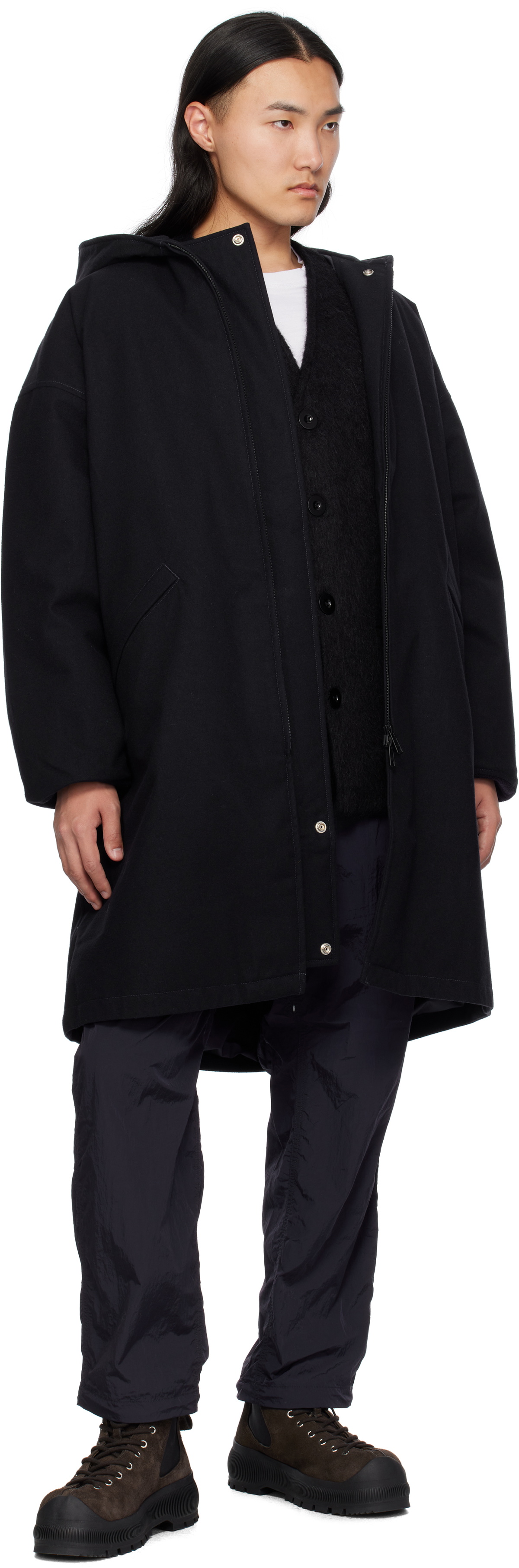 nanamica Navy Wool GORE-TEX Cadet Down Coat Nanamica