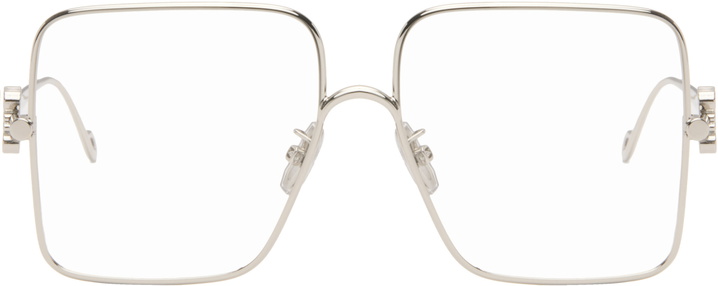 Photo: LOEWE Silver Oversize Square Retro Glasses