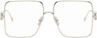 LOEWE Silver Oversize Square Retro Glasses