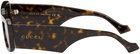 Gucci Tortoiseshell Rectangular Sunglasses