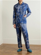 Desmond & Dempsey - Printed Cotton Pyjama Set - Blue