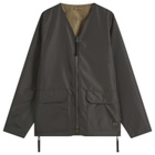 Taion Men's Military Reversible V-Neck Cardigan in Black