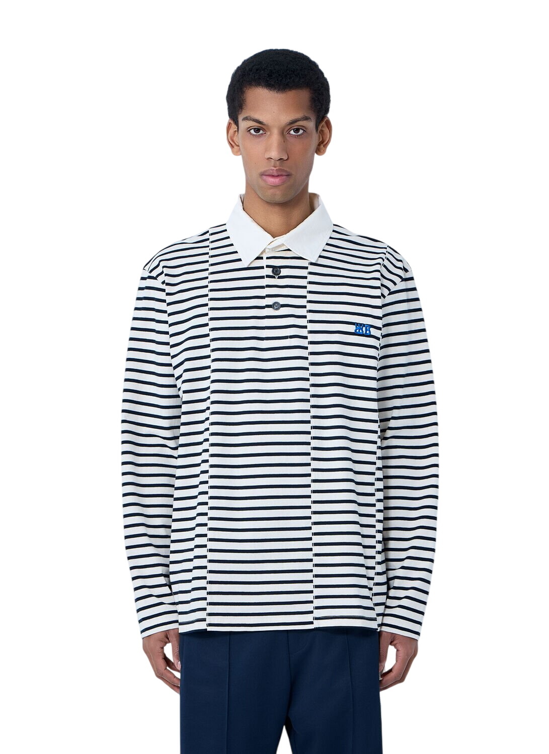 Wales Bonner - Logo-Embroidered Cotton-Drill Baseball Shirt - Blue