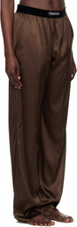 TOM FORD Brown Stretch Silk Satin Pyjama Pants