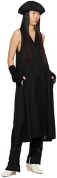 Y's Black Sleeveless Midi Dress