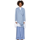 Pyer Moss Blue Oversized Wrap Napkin Blazer