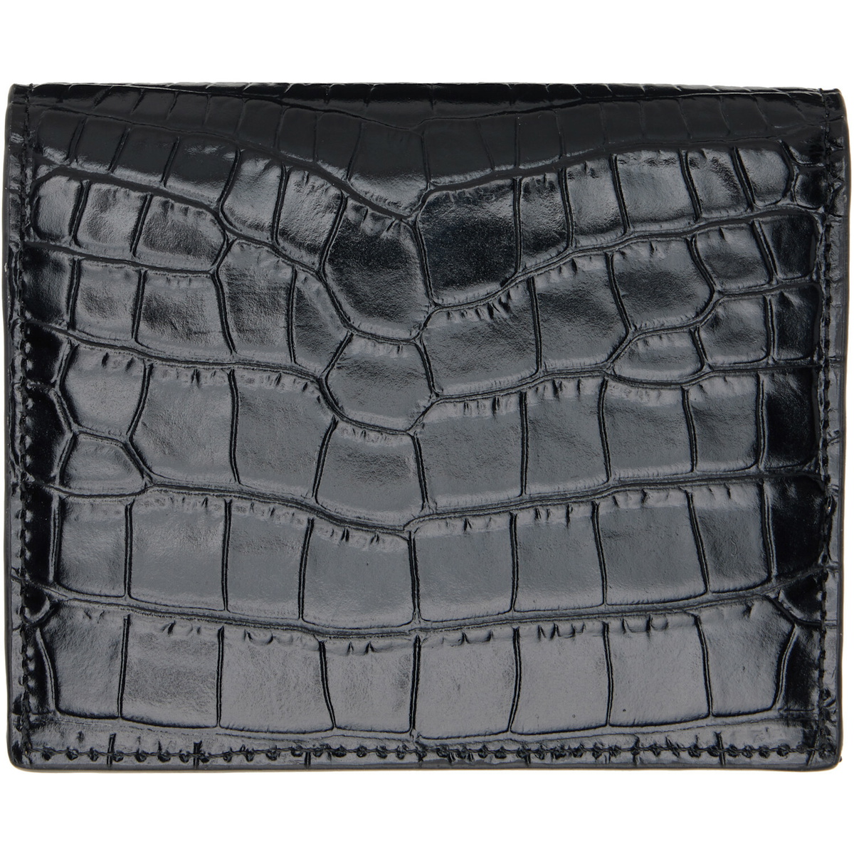 TOTEME Black T-Lock Croco-Embossed Card Holder