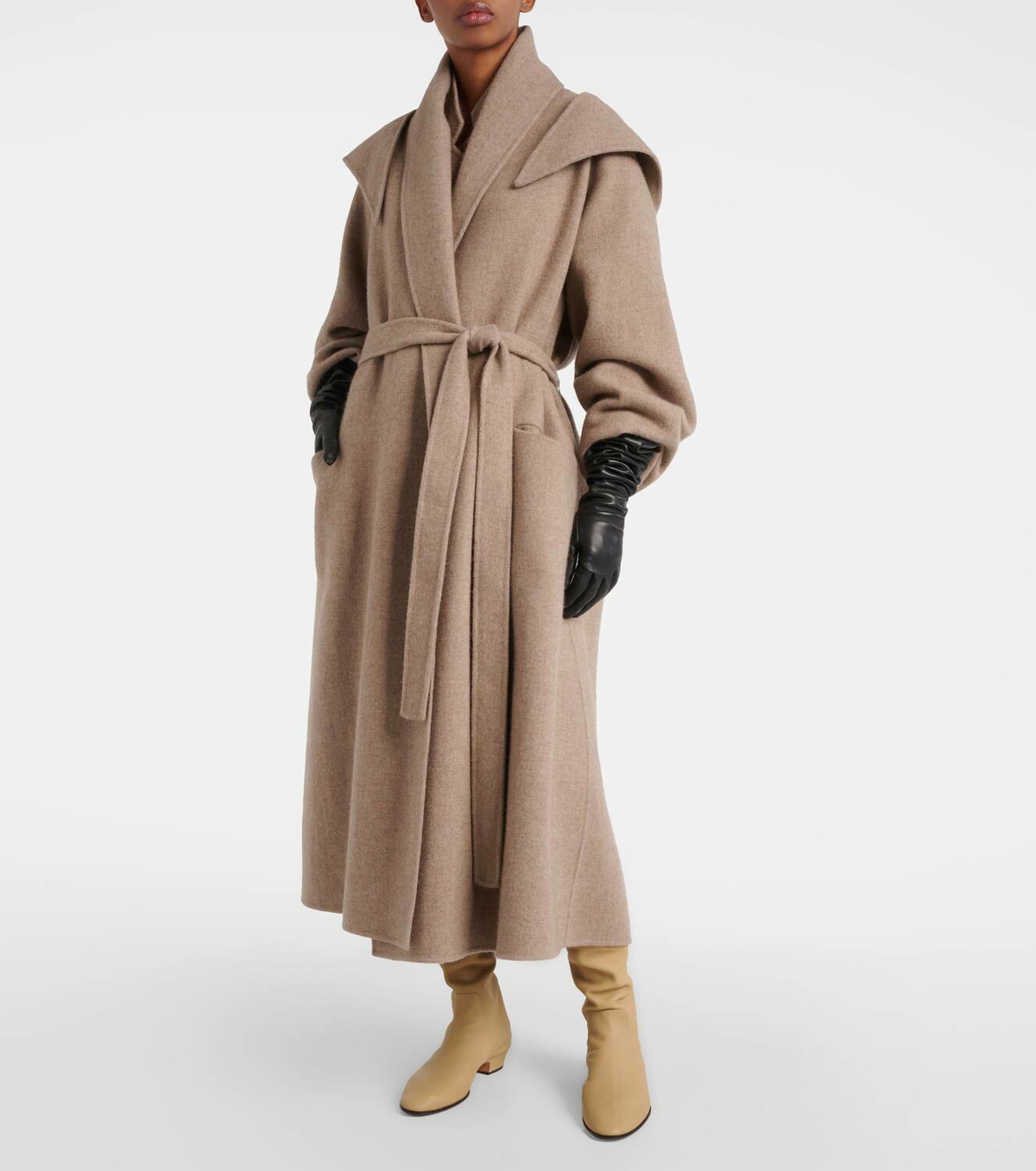The Row Laguna cashmere flannel wrap coat The Row
