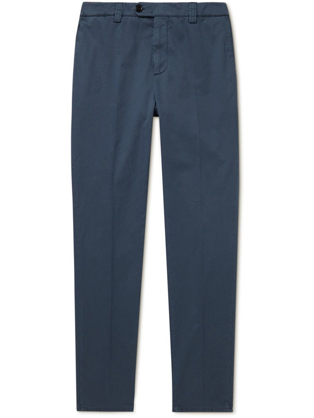 Photo: Brunello Cucinelli - Slim-Fit Gabardine Trousers - Blue