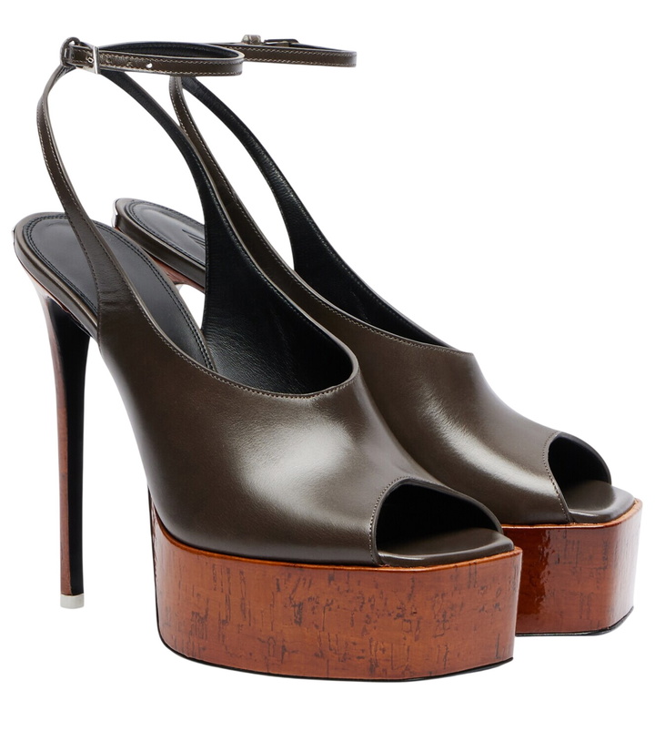 Photo: The Attico Ornella leather platform slingback pumps