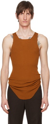 Rick Owens Orange Rib Tank Top