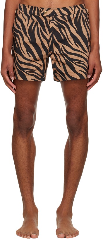 Photo: TOM FORD Black & Tan Zebra Swim Shorts