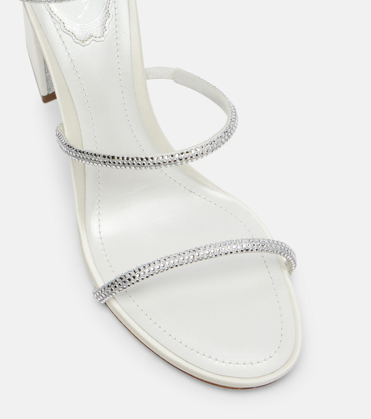 Rene Caovilla 80 embellished satin sandals