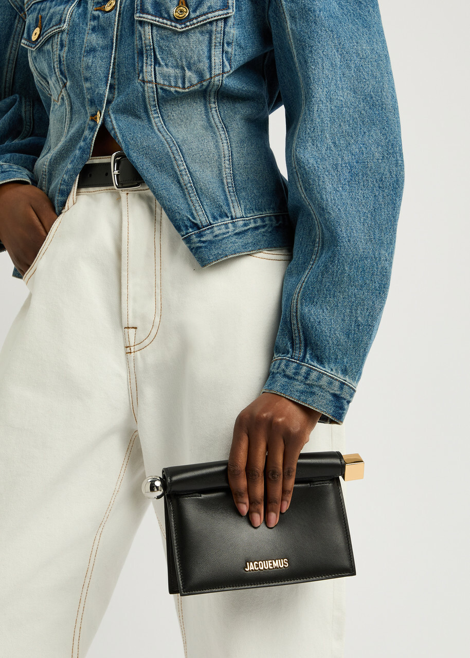 Jacquemus La Petite Pochette Rond Leather Clutch - Black