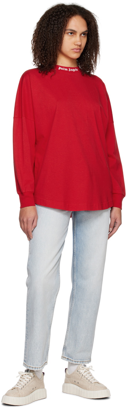 Palm Angels Red Classic Long Sleeve T-Shirt