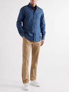 Paul Smith - Button-Down Collar Logo-Appliquéd Cotton-Chambray Shirt - Blue