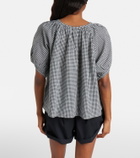 Dôen June gingham cotton-blend top