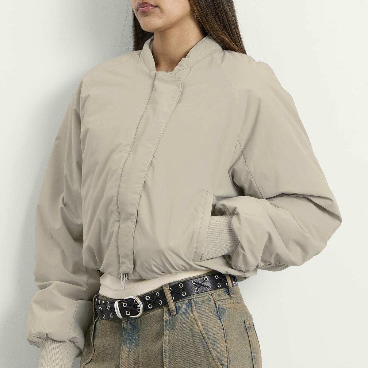 Won Hundred Women's Ola Bomber Jacket in Willow Gray
