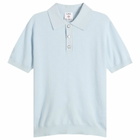 Casablanca Men's Pointelle Monogram Polo in Blue