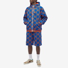 Gucci Men's Jumbo GG Zip Hoody in Blue