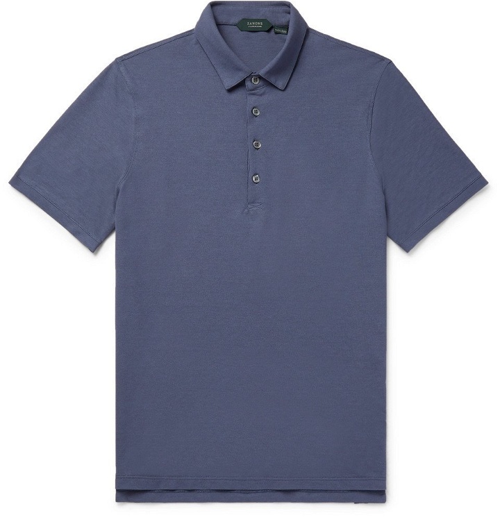 Photo: Incotex - Slim-Fit Cotton Polo Shirt - Men - Blue