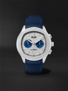 PIAGET - Polo Automatic Chronograph 42mm Stainless Steel and Rubber Watch, Ref. No. G0A46013 - Blue
