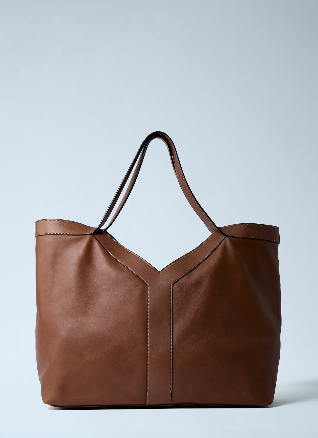 Saint Laurent Large Y-Shaped Leather Tote Bag