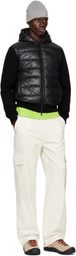 Moncler Black Padded Wool Zip-Up Jacket
