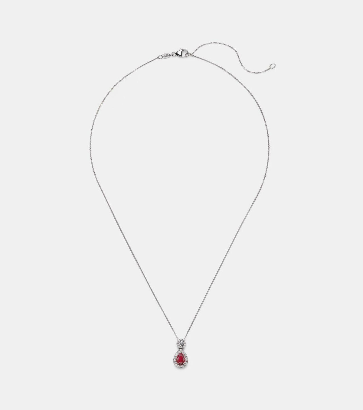 Bucherer Fine Jewellery Classics 18kt white gold pendant necklace with ruby