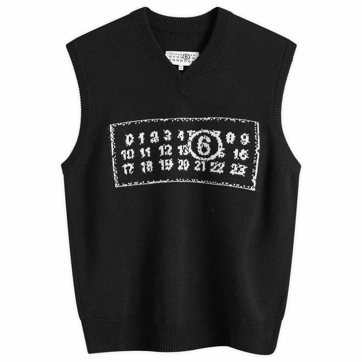 Photo: MM6 Maison Margiela Men's Jacquard Number Logo Vest in Black