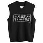 MM6 Maison Margiela Men's Jacquard Number Logo Vest in Black