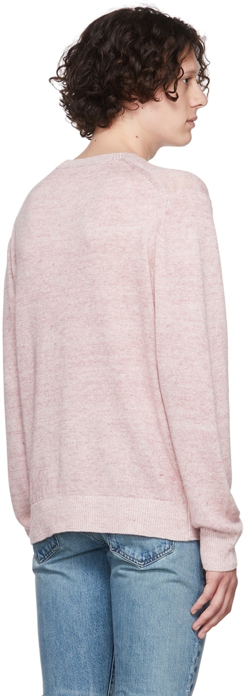 Vince Pink Linen Crewneck Sweater