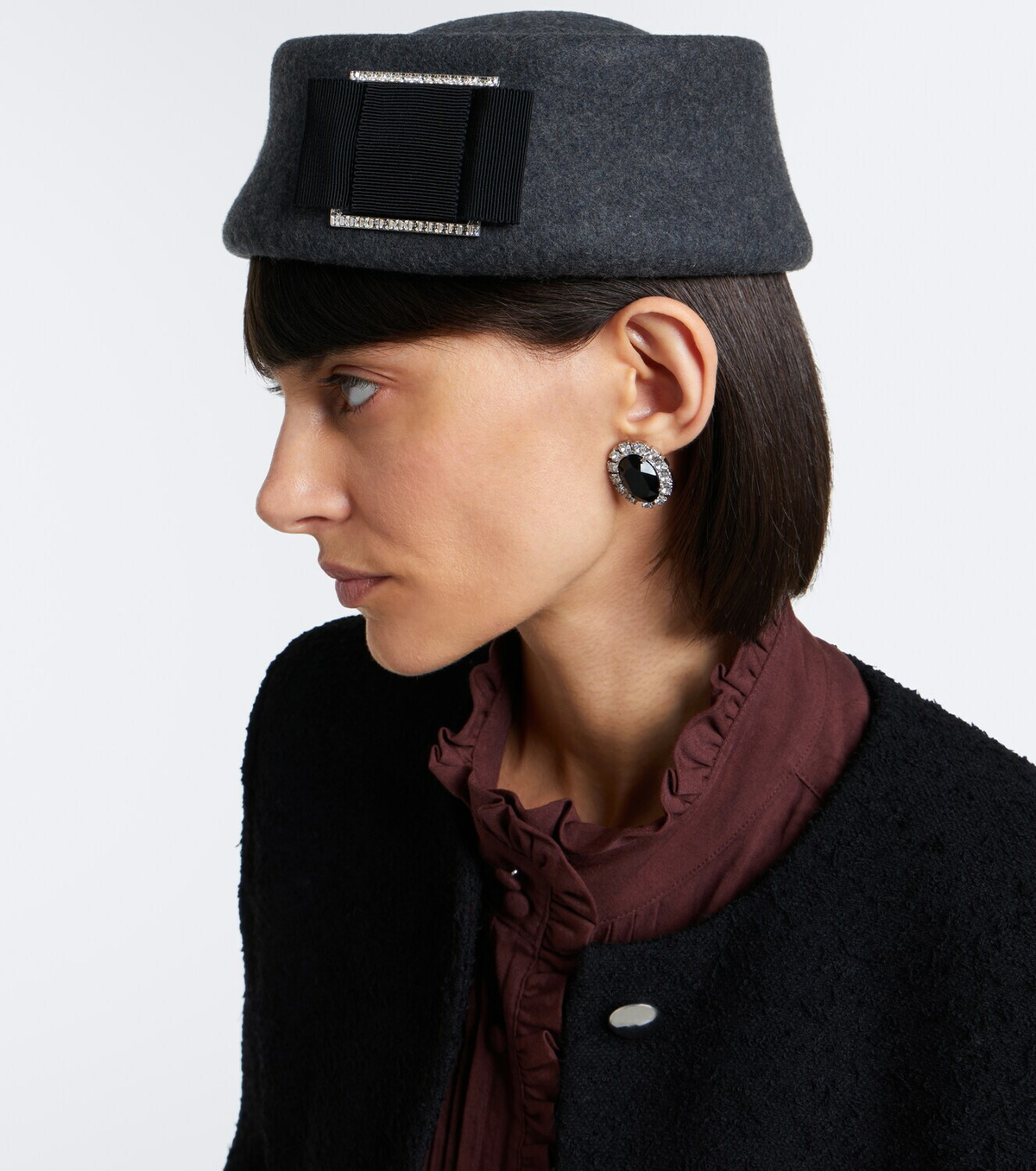 Roger Vivier Embellished wool felt hat