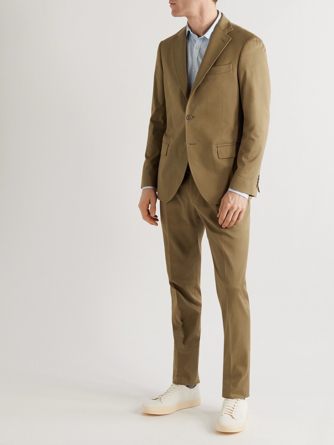 MP Massimo Piombo - Andy Slim-Fit Unstructured Cotton-Blend Twill Suit Jacket - Brown