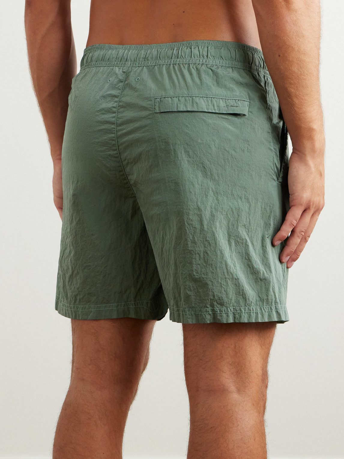 Stone Island - Straight-Leg Mid-Length Logo-Appliquéd Nylon Metal