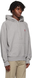 AMI Paris Gray Ami de Cœur Hoodie